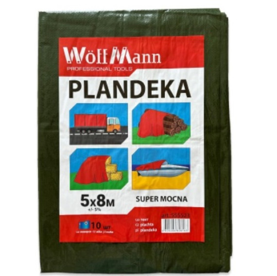 ТЕНТ захисний ЗЕЛЕНИЙ PLANDEKA  5х8м   110г/м2