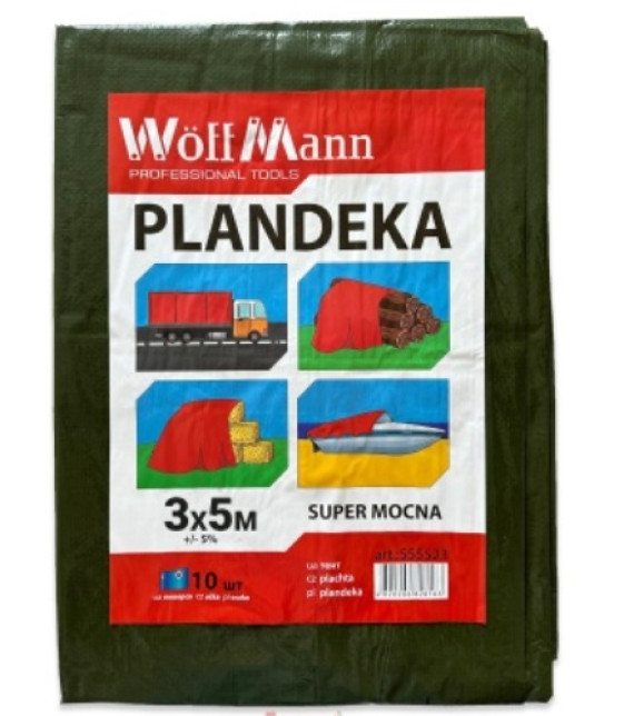 ТЕНТ захисний ЗЕЛЕНИЙ PLANDEKA  3х5м   110г/м2