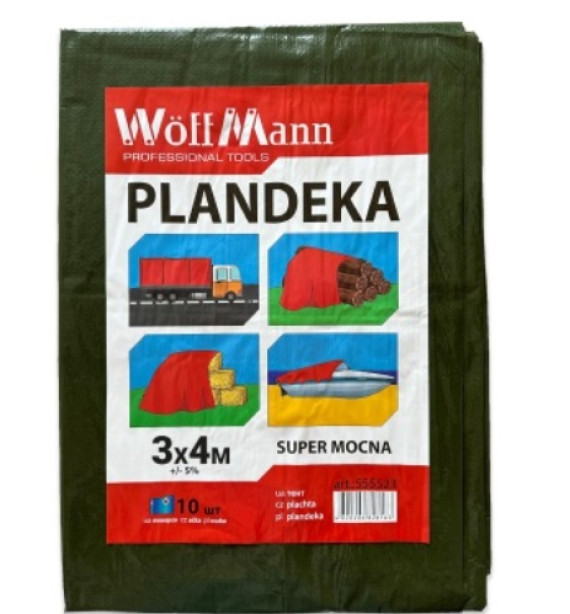 ТЕНТ захисний ЗЕЛЕНИЙ PLANDEKA  3х4м  110г/м2