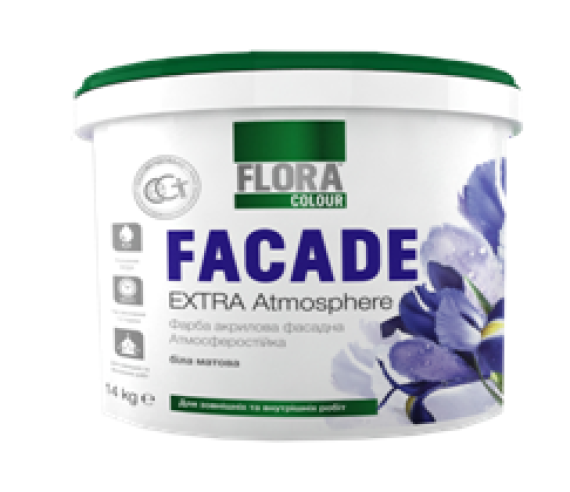 ФЛОРА Фарба фасадна акрилова FLORA Сolour FACADE Extra Atmosphere 4,2кг