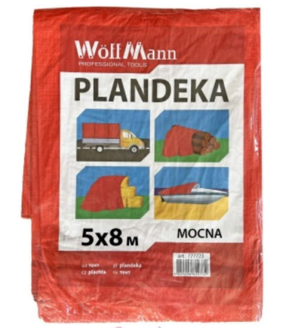 ТЕНТ захисний PLANDEKA  5х8м  ПОМАРАНЧЕВИЙ 80г/м2
