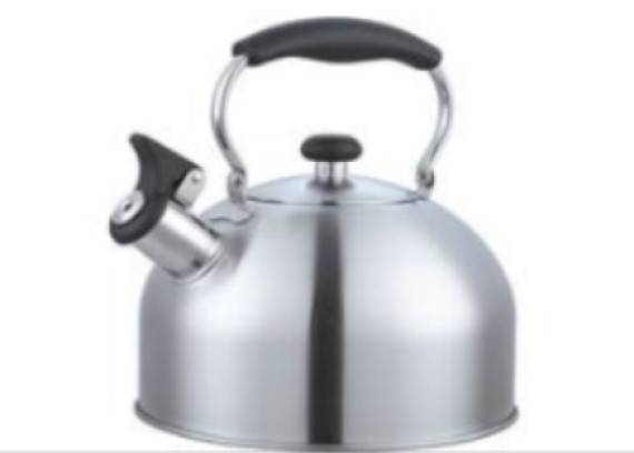Чайник нержавійка ZAUBERG ZB23/2,5 зі свистком 2,5л мет. кришка чорна ручка