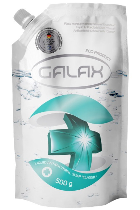 Мило рідке Galax  0,5л (Doypack) Класичне антибактеріальне (594/539) (10шт/уп)