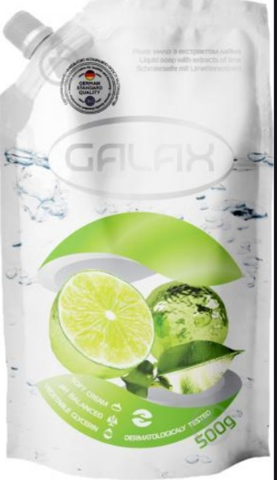 Мило рідке Galax  0,5л (Doypack) ЛАЙМ (631/914) (10шт/уп)