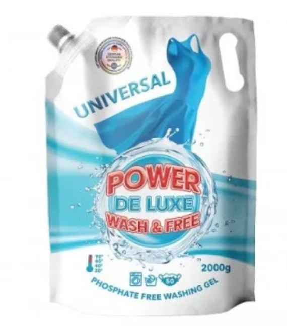 Гель д/прання Power Wash DE LUXE 2л (508)Універсал (10шт/уп)