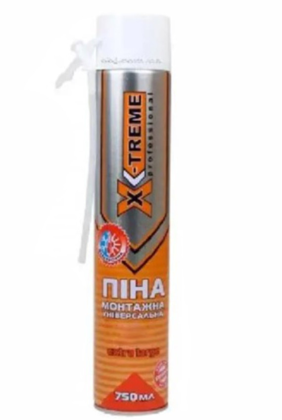 Піна монтажна 750мл (50л) PRO багатоцільова X-TREME