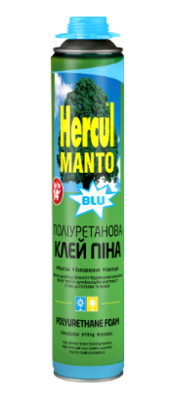 КЛЕЙ-піна HerculMANTO PRO BLUE (до 14м2) однокомпонентна всесезон 850 мл