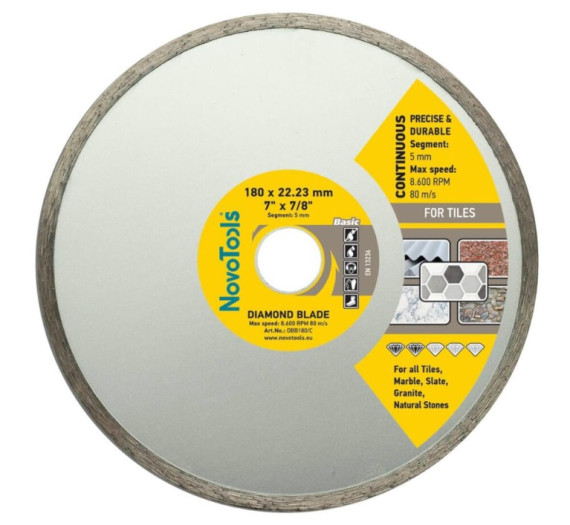 Диск алмаз. NovoTools Basic 180х5х22,23мм ПЛИТКА