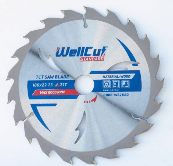 Пиляльний диск WellCut 180х22,23мм, 21Т