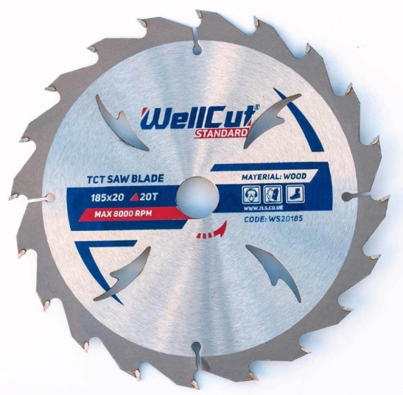 Пиляльний диск WellCut 185х20мм, 20Т