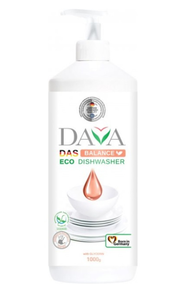 Засіб д/посуду DAVA (373/419) 1л ГЛІЦЕРИН(екологічний)