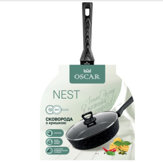 Сковорода з КРИШКОЮ OSR-1100-24 OSCAR NEST 24 см