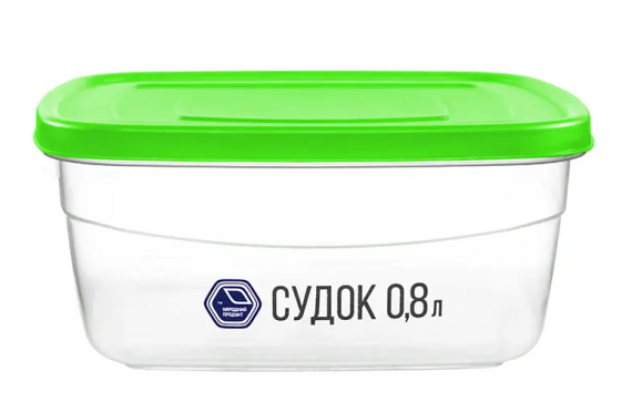 Судок 0,8л Зелена кришка (90з арт)
