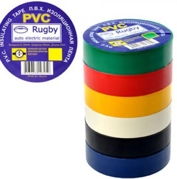 Ізолента RUGBY різнокольор 20м (10шт/уп)