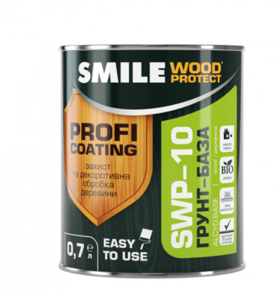 Ґрунт-База для дерева SMILE Wood Protect SWP-10 0,7л, з антисептичними властивостями