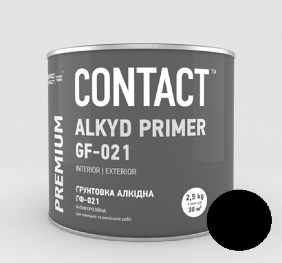 Грунт ДНІПРО-Контакт  ГФ-021 чорний 0,9кг