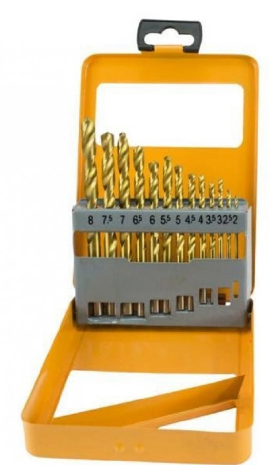 Набір свердел по металу Р6М5 13 шт. 2,0 - 8,0 мм (металевий кейс) 122-131 LEV TOOLS