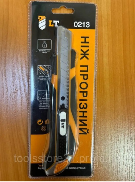 Ніж обрізний 18мм  ABS+TPR прорізний,  (код 0213) LEV TOOLS