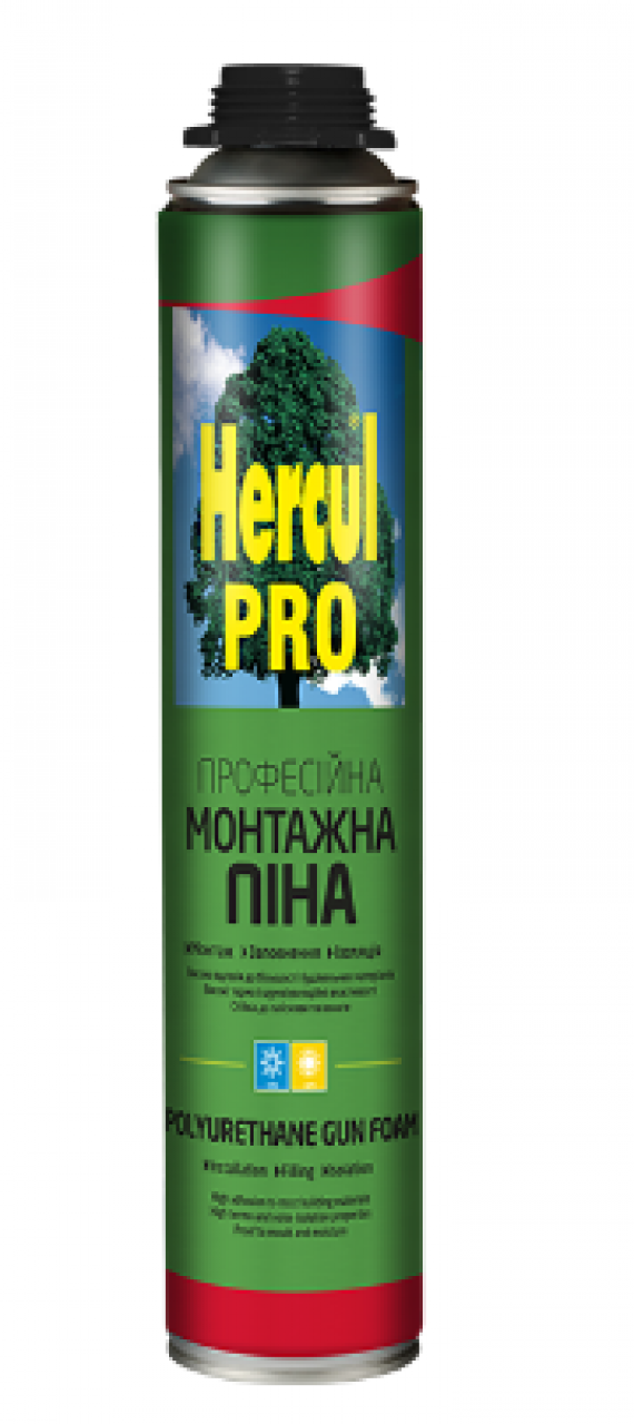 Піна монт. Hercul PRO 750мл (вихід 50л) всесезон, однокомпонентна -10 +30