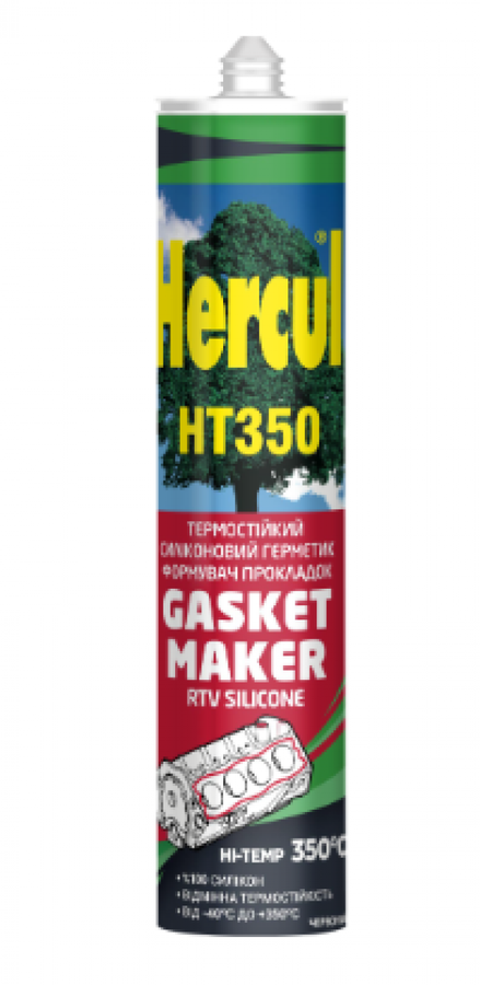Силікон (в картриджі) RTV ТЕРМО Hercul HT350 червоний 280мл (+300С)