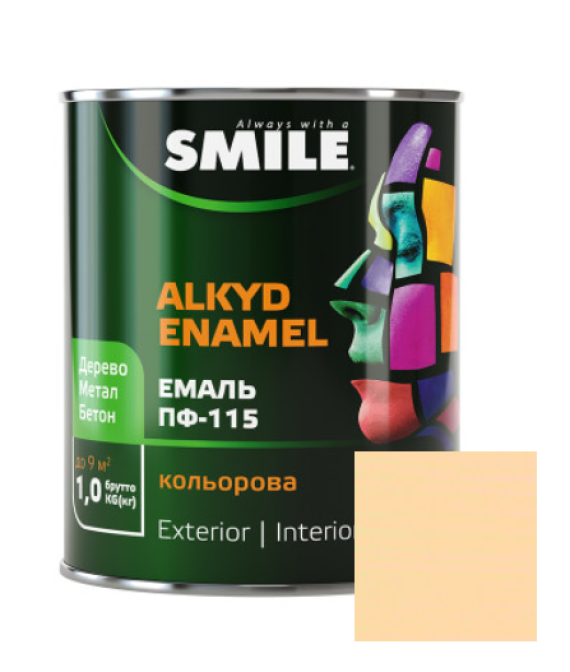 Фарба емаль алкідна по дереву і металу ПФ-115 ТМ Smile бежева 2,8кг
