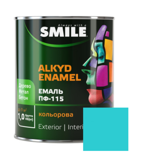 Фарба емаль алкідна по дереву і металу ПФ-115 ТМ Smile блідо-блакитна 2,8кг