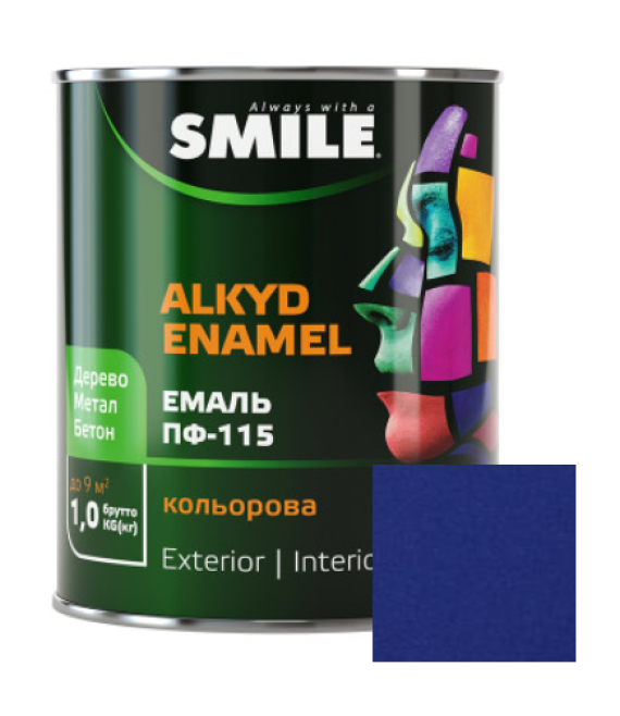 Фарба емаль алкідна по дереву і металу ПФ-115 ТМ Smile електрик 2,8кг
