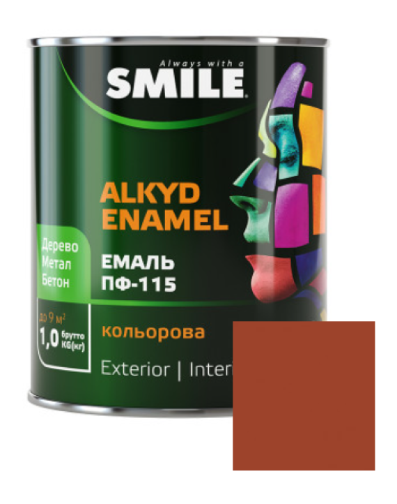 Фарба емаль алкідна по дереву і металу ПФ-115 ТМ Smile жовто-коричнева (горіх) 2,8кг