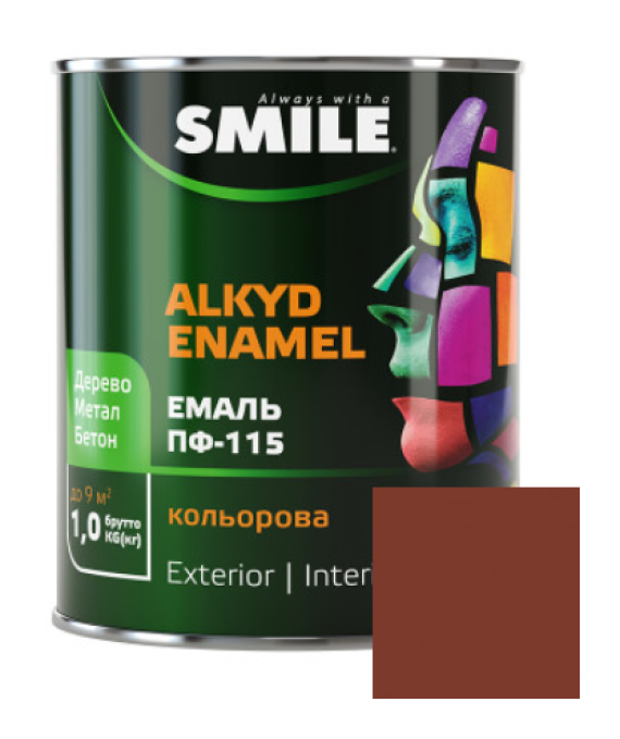 Фарба емаль алкідна по дереву і металу ПФ-115 ТМ Smile жовто-коричнева 2,8кг
