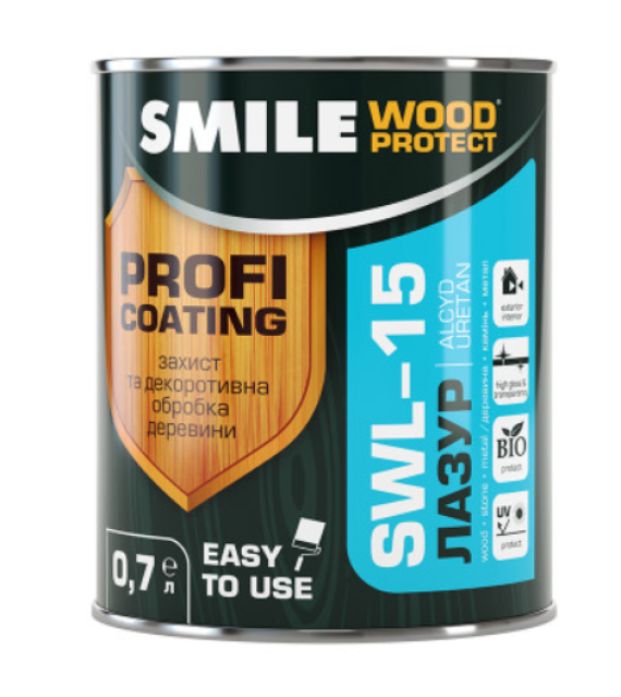 Лазур SWL-15 горіх 2,0л ТМSMILE