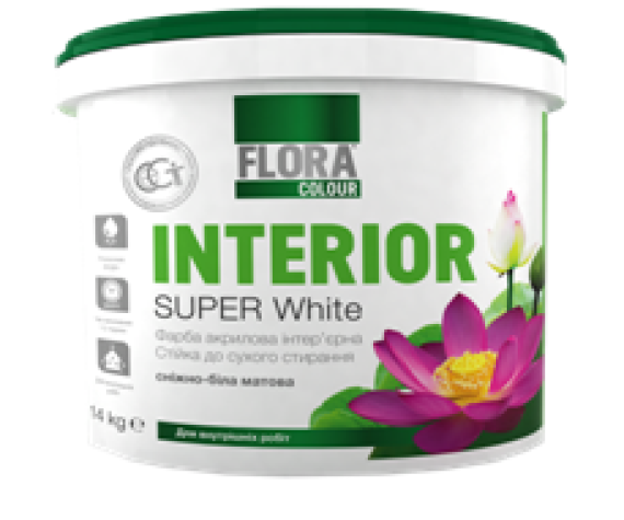 ФЛОРА Фарба інтер'єр акрилова FLORA Сolour Super White INTERIOR 7кг