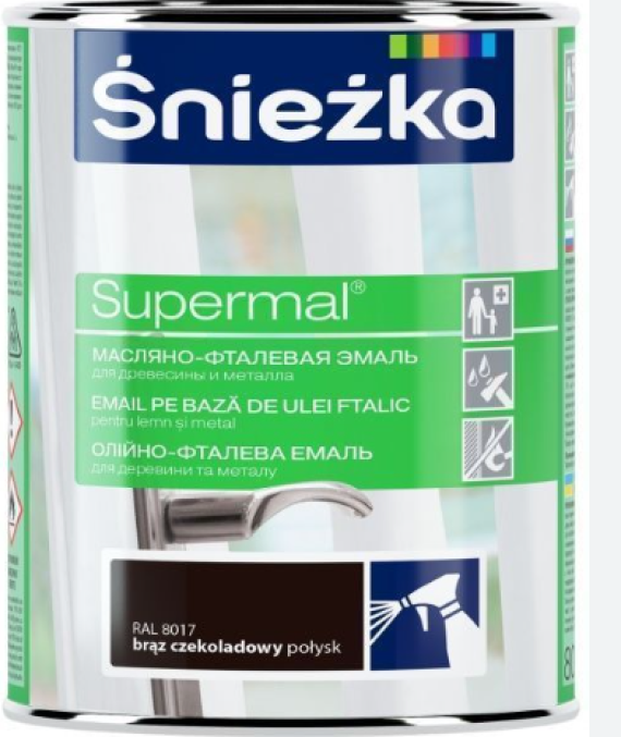 Емаль олійно-фталева Sniezka Supermal F540 шоколад 0,8 л