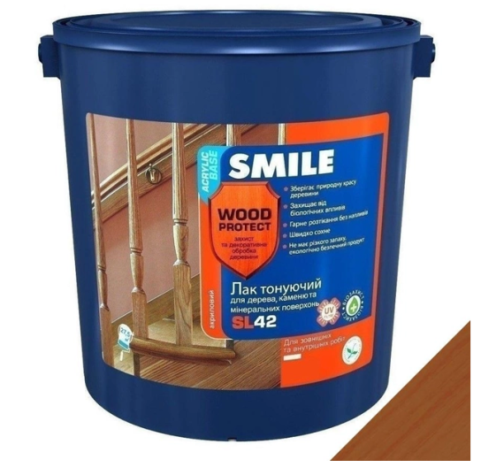 Акриловий лак SL-42 для дерев'яних та мінеральних поверхонь 2,3кг глянцевий горіх