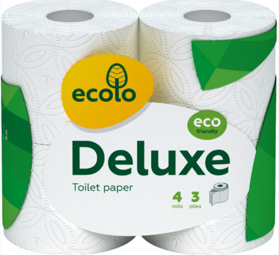Туалетний папір (324) RUTA ECOLO DELUXE білий  4шт/уп (3-шаровий)