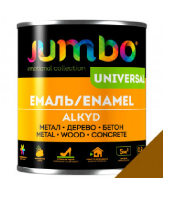 Емаль Алкідна ДЖАМБО Jumbo Universal 0,8кг для дерева і металу жовто-коричнева