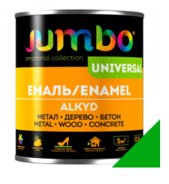 Емаль Алкідна ДЖАМБО Jumbo Universal 2,6кг для дерева і металу зелена