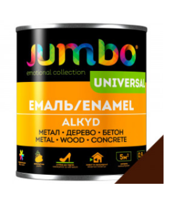 Емаль Алкідна ДЖАМБО Jumbo Universal 2,6кг для дерева і металу темно-коричнева