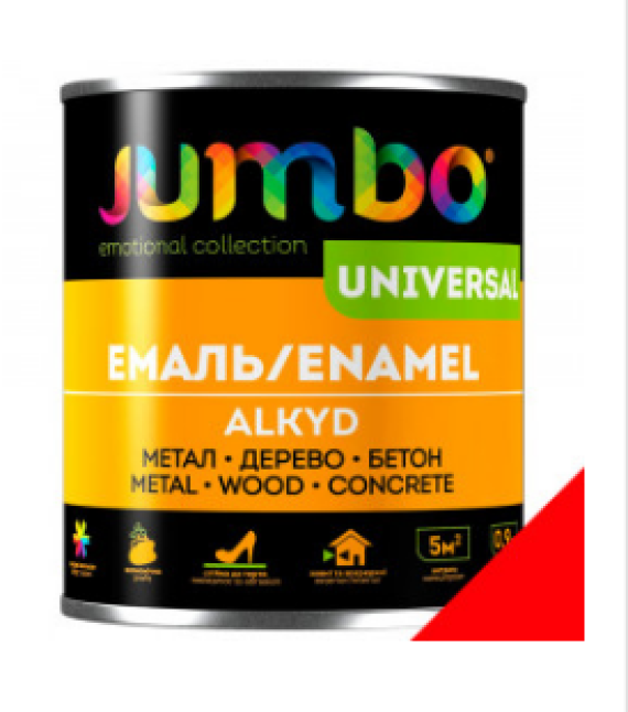 Емаль Алкідна ДЖАМБО Jumbo Universal 2,6кг для дерева і металу червона
