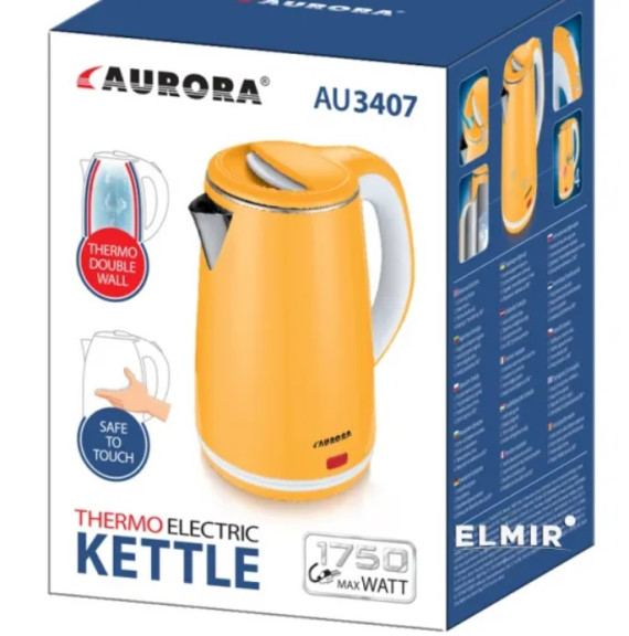 Чайник елек.AURORA 3407 2.0л нержавійка+пластик