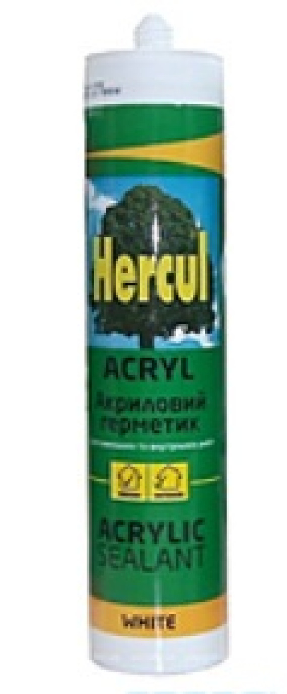 Герметик акрил.HERCU ACRYL(білий) 280мл/24ящ