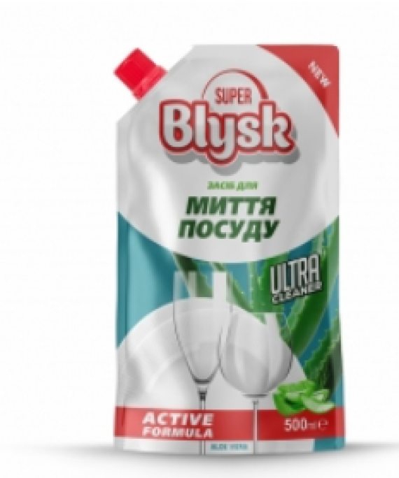 Засіб д/посуду (51332)SUPER BLISK 500мл  АЛОЄ  ДОЙ-ПАК (8шт/ящ)
