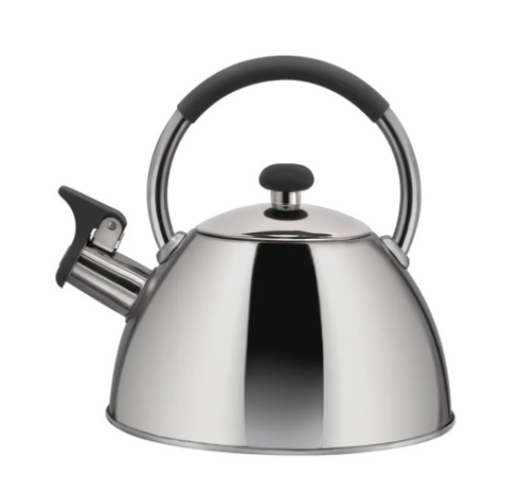 Чайник нержавійка ZAUBERG  ZB17/2,5  G  зі свистком .2,5л нерж. кришка, сіра ручка
