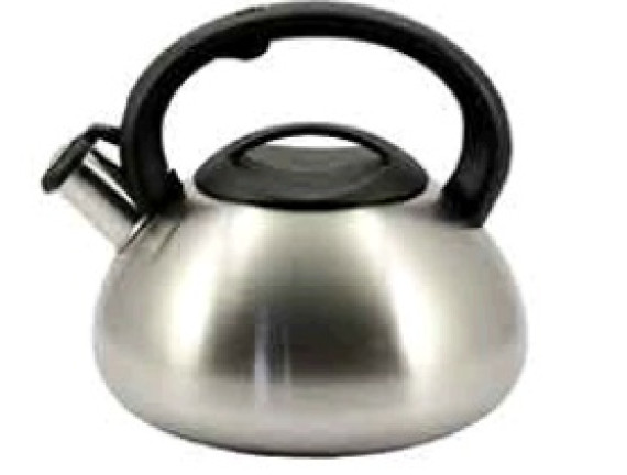 Чайник нержавійка ZAUBERG ZB007/3 зі свистком 3.0л чорна ручка