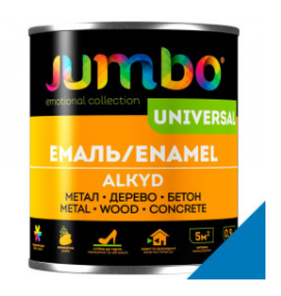 Емаль Алкідна ДЖАМБО Jumbo Universal 2,6кг для дерева і металу блакитна