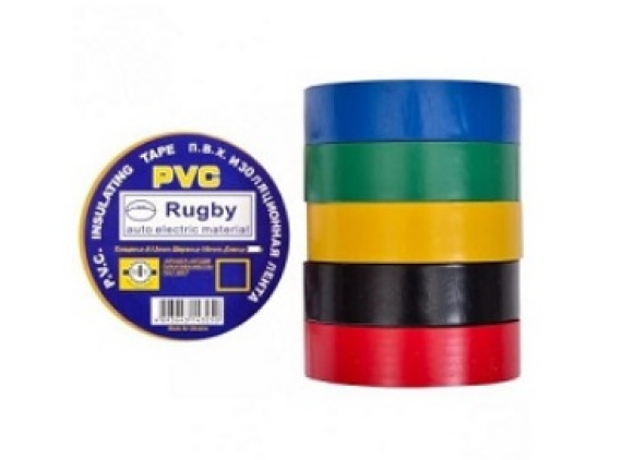 Ізолента RUGBY різнокольор 10м (10шт/уп)