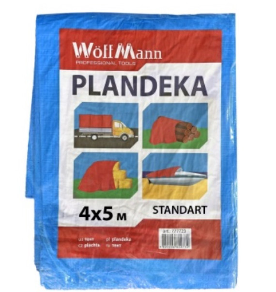 ТЕНТ захисний POLAND 4х5м PLANDEKA STANDART Блакитний 45г/м2