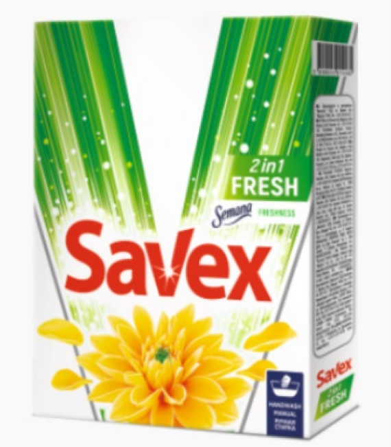 Пральний порошок SAVEX 231/695 2в1 Fresh ручне прання 300г (22шт/ящ)