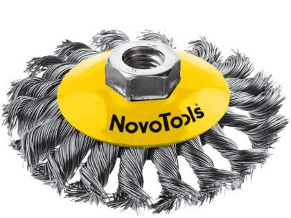 Щітка конусна NovoTools 100мм, плетений дріт