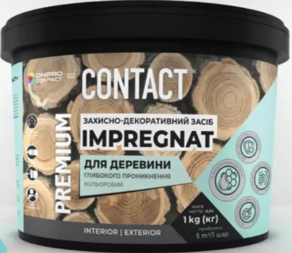 Імпрегнат CONTACT захисно-декоративний 1кг Дуб темний з посиленим воском